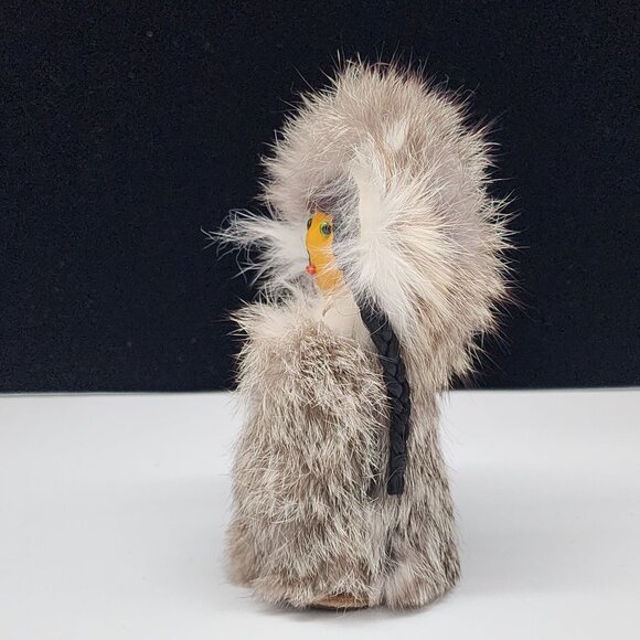 Vintage Eskimo Doll With Faux Fur Coat Made in Poland 6" - Picture 6 of 9